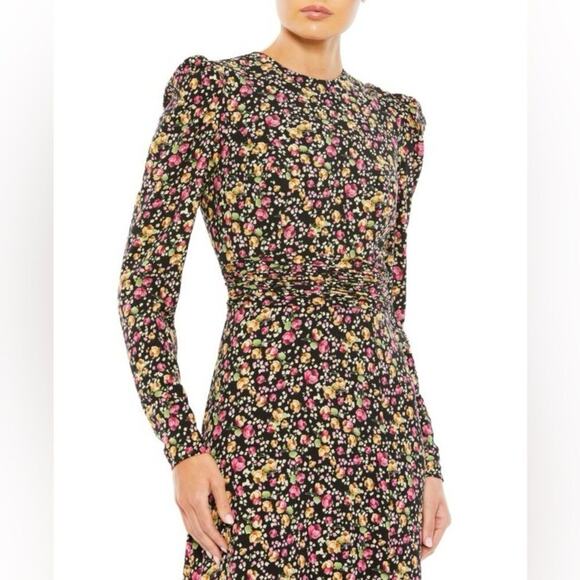 MAC DUGGAL 26916 Floral Print Long Sleeve Dress Size 16 New with Tag MSRP $498 - Picture 2 of 11